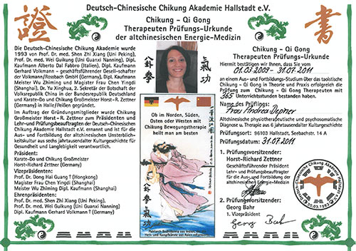 urkunde qigong therapeut